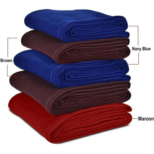 Fleece Blankets Solid Plain Single Bed Set of 5 Pieces